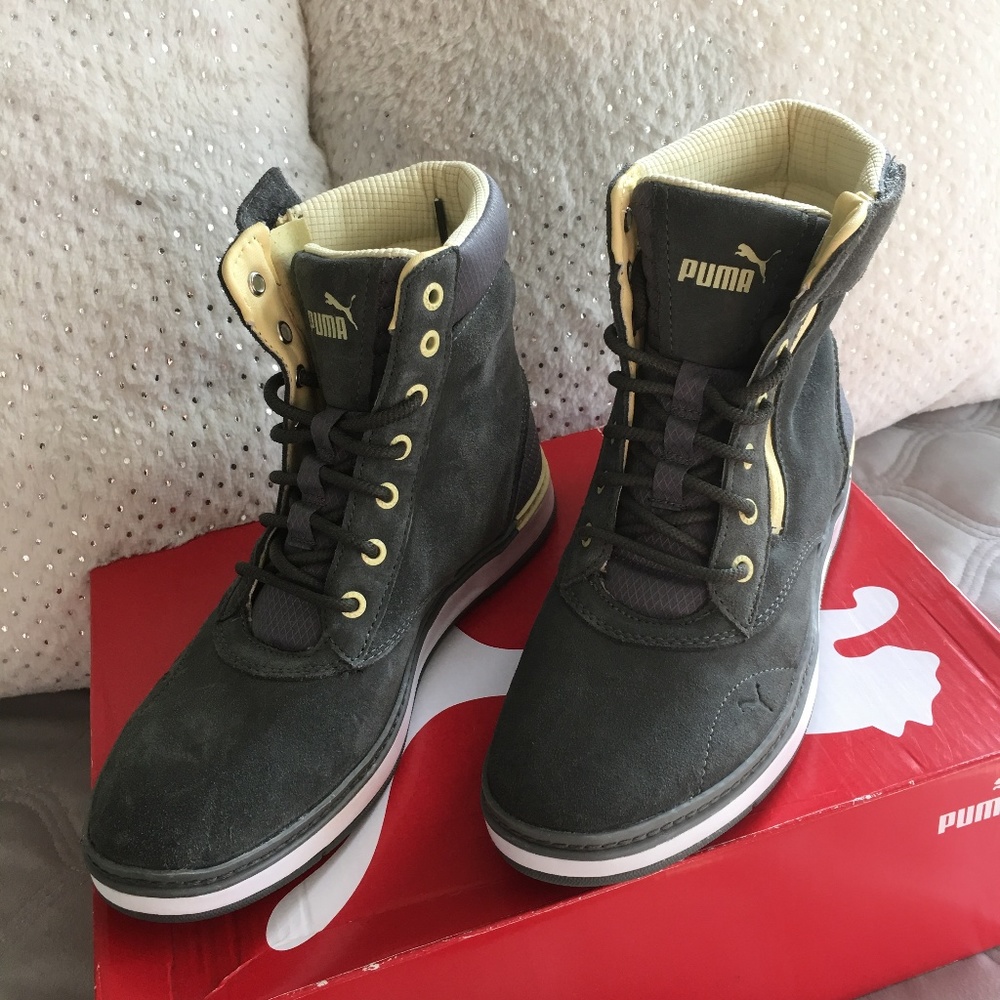 PUMA - Suede Boot - Grey Suede + Yellow